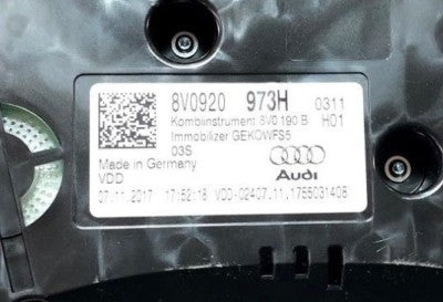 Audi A3 S3 8V 8V1 2.0 TDI 2017 SPEEDOMETER INSTRUMENT CLUSTER Tacho Mph / Km/h – Produktansicht 7