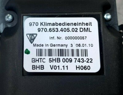 Porsche Panamera 970 Klimabedieneinheit Hinten Sitzheizung 97065340502 DML – Produktansicht 3