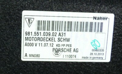 Porsche Boxster 981 Teppich Motordeckel Verkleidung Kofferraum A31 ORIGINAL gebraucht - 98155103902 – Produktansicht 4