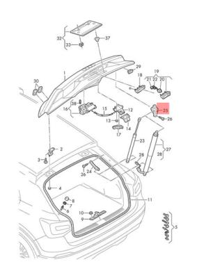 AUDI Q2 Orig. Halter Heckklappe 81A827605A 81A827606A L + R ORIGINAL gebraucht - Tragkonsole – Produktansicht 5