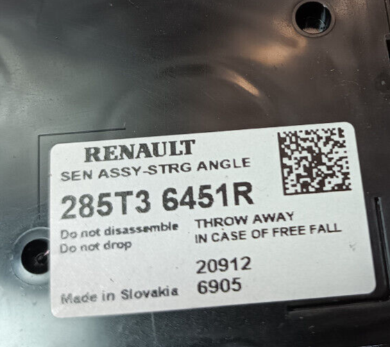 Renault Zoe 2022 Lenkwinkelsensor 285T3 6451R 285T36451R Sensor gebraucht - Original – Produktansicht 2
