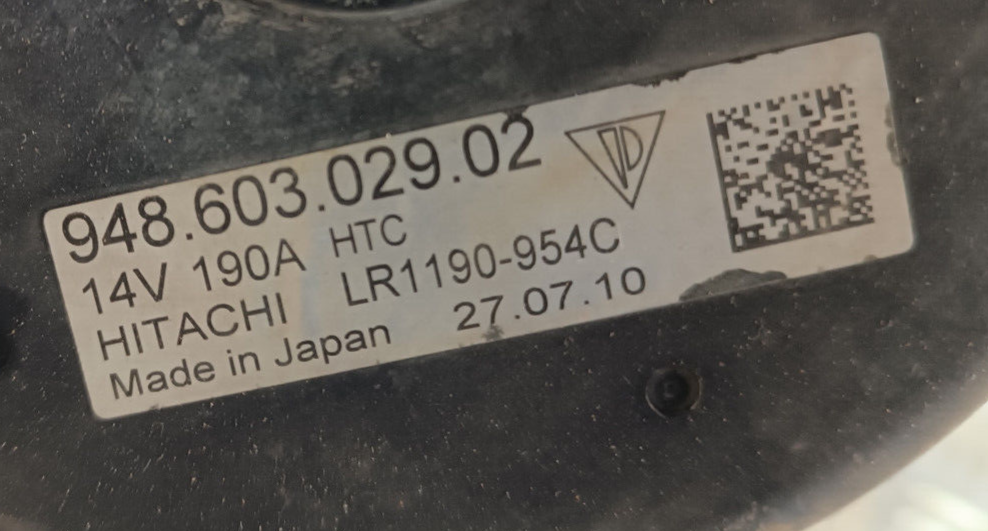 Porsche PANAMERA 970 Lichtmaschine Hitachi 190A ORIGINAL gebraucht - 94860302902 – Produktansicht 4