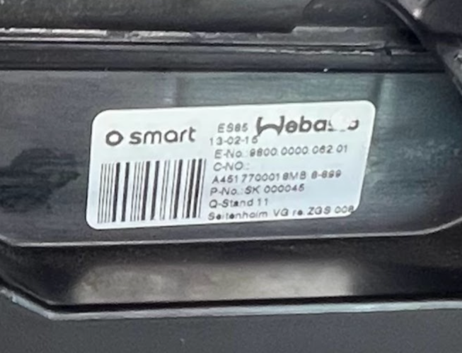 Smart ForTwo 451 Cabrio Dachholm Seitenholm rechts grün ORIGINAL gebraucht - A4517700018 – Produktansicht 10