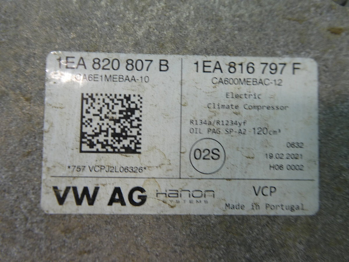 VW ID3 ID.3 Klimapumpe Klimakompressor 1EA820807B 1EA816797F ORIGINAL gebraucht - Elektrik – Produktansicht 6