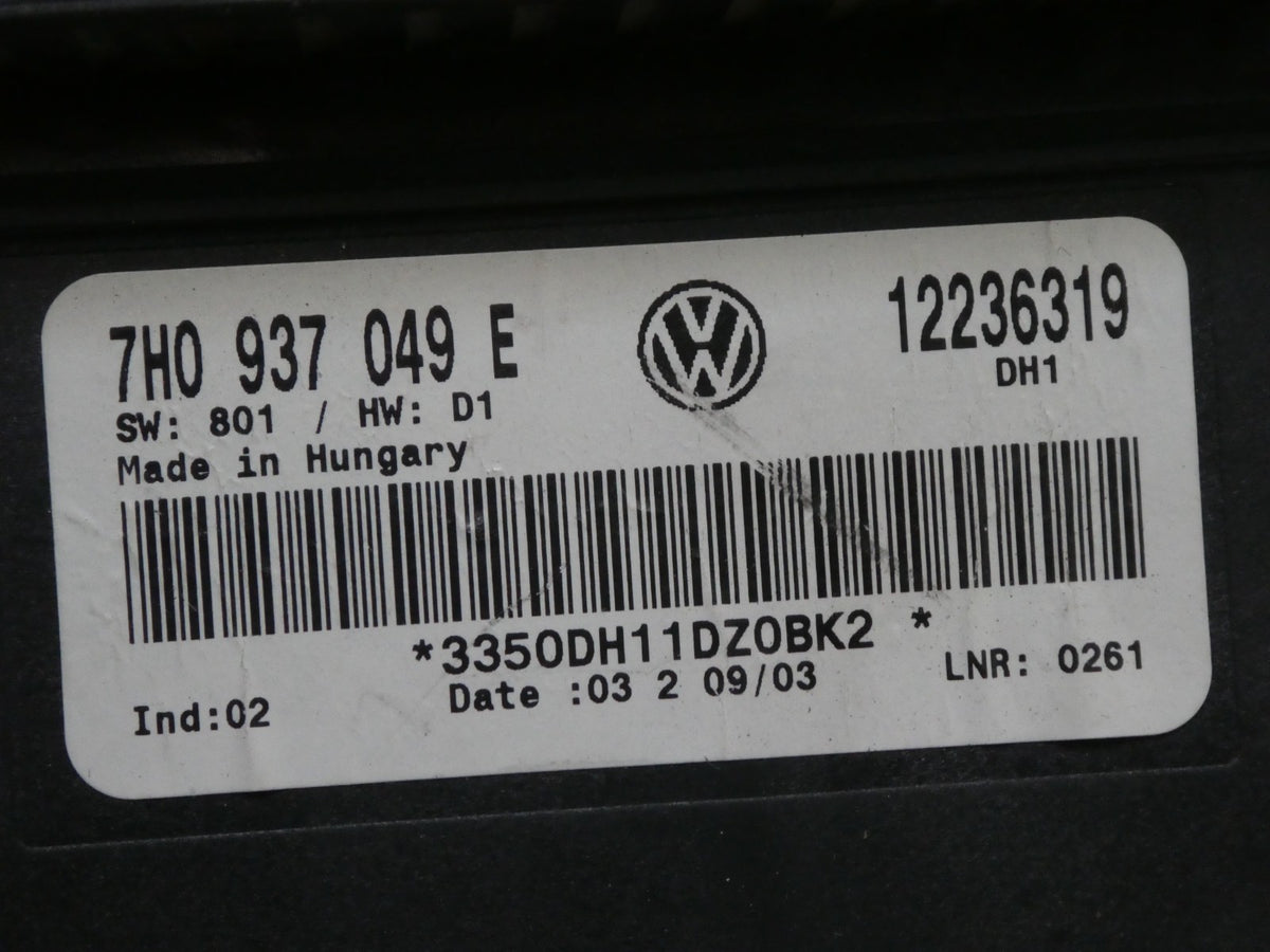 VW T5 MULTIVAN 2003-16 Komfort modul Komfortsteuergerät 7H0937049E ORIGINAL gebraucht - Transporter – Produktansicht 2