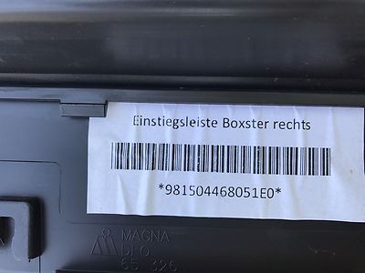 Porsche Boxster 981 Einstiegsleiste Abdeckung Leiste Türeinstieg R ORIGINAL gebraucht - 98150466801 – Produktansicht 6