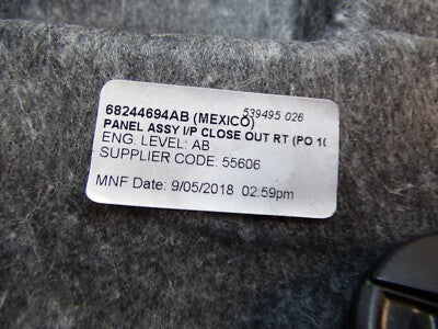 JEEP COMPASS II 2021 Abdeckung verkleidung Armaturenbrett unten ORIGINAL gebraucht - 68244694AB – Produktansicht 3