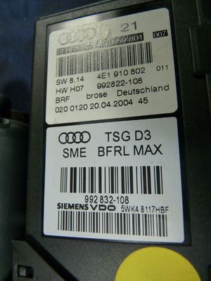 Audi A8 3.0 TDI V6 Quattro Bj.:2008 vorne links 4E1910802 ORIGINAL gebraucht - Fensterhebermotor – Produktansicht 4
