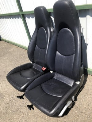 Porsche Boxster Cayman 987 997 Leder Sitze Beifahrersitz Schwarz ORIGINAL gebraucht - Fahrersitz – Produktansicht 3