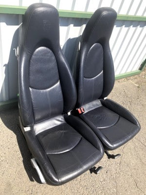 Porsche Boxster Cayman 987 997 Leder Sitze Beifahrersitz Schwarz ORIGINAL gebraucht - Fahrersitz – Produktansicht 2