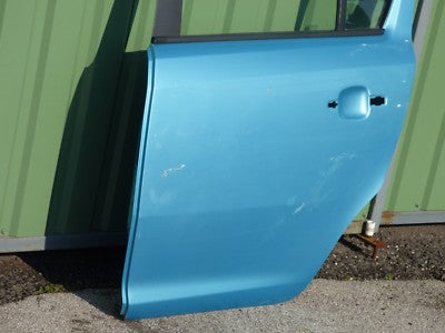 OPEL CORSA D Tür Hinten Links Gute zustand ORIGINAL gebraucht - hellblau – Produktansicht 2