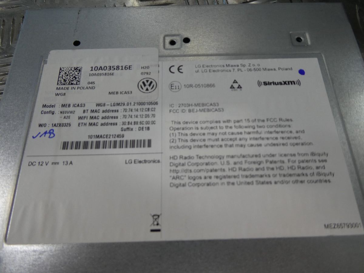 VW ID.3 MEB ICAS3 Multimedia Navigation WIFI WG8 10A035816E Bj.2021 ORIGINAL gebraucht - Volkswagen – Produktansicht 4