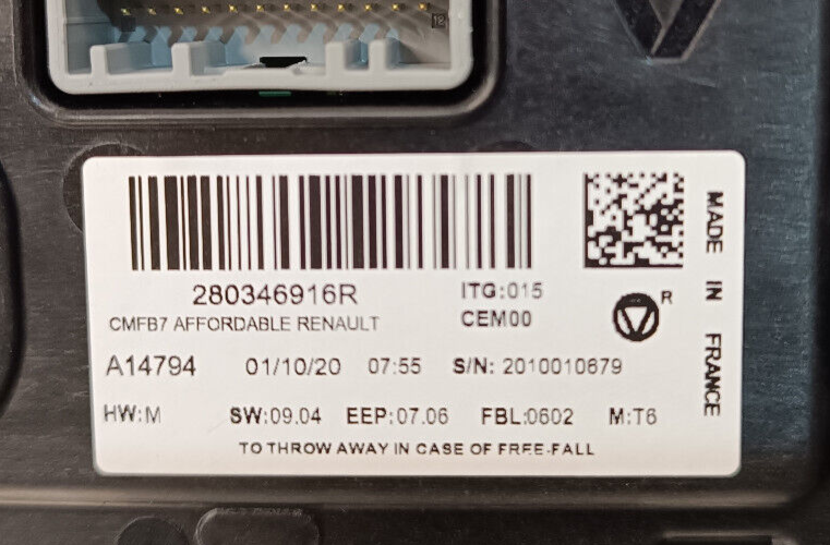 Renault Zoe 2022 Display Monitor Navigationssystem Radio ORIGINAL gebraucht - 280346916R – Produktansicht 3
