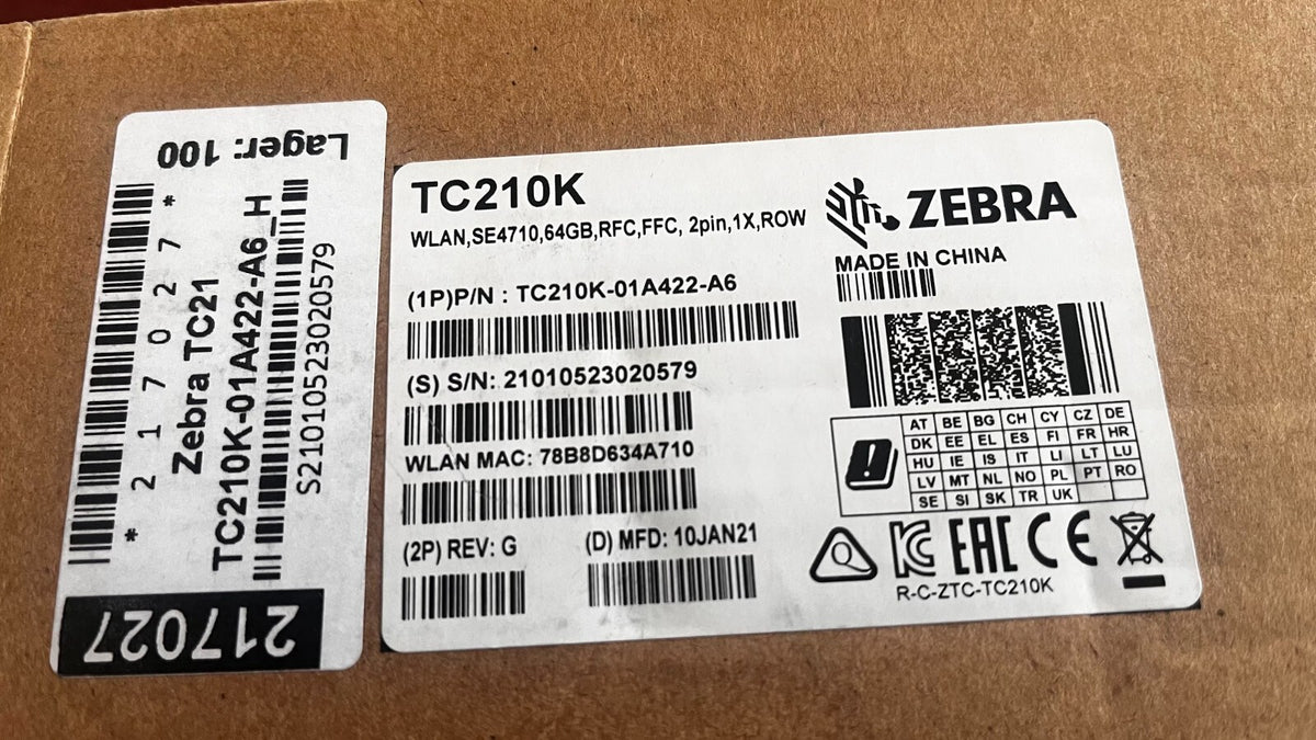 Zebra TC21K WLAN, SE4710, 64 GB, RFC, FFC, 2 pin, 1X, ROW TC210K-01A422-A – Produktansicht 7