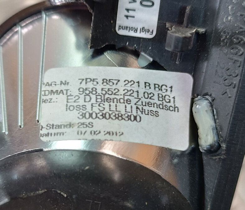Porsche Cayenne S 92A Blende Zuendsch Zündanlassschalter 7P5857221B ORIGINAL gebraucht - 95855222102 – Produktansicht 3