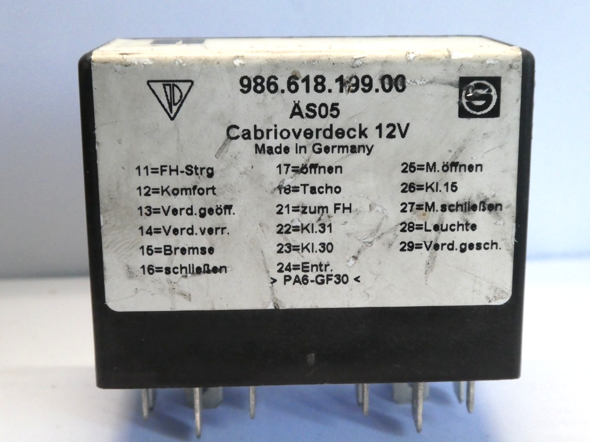 Original Porsche 986 Boxster Cabrio Verdeck Relais OEM gebraucht - 98661819900 – Produktansicht 1