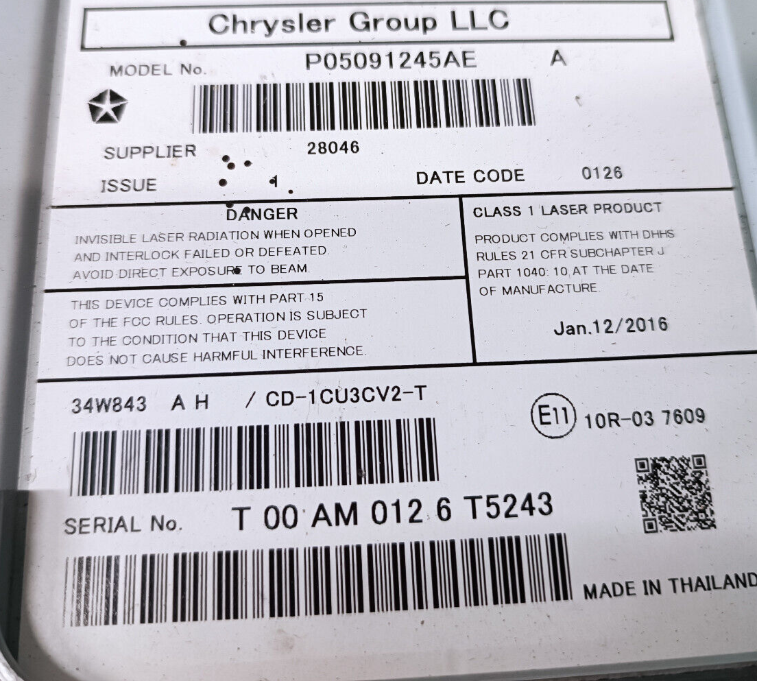 Jeep Grand Cherokee WK2 Cd DVD Wechsler Nav Einheit ORIGINAL gebraucht - P05091245AE – Produktansicht 3
