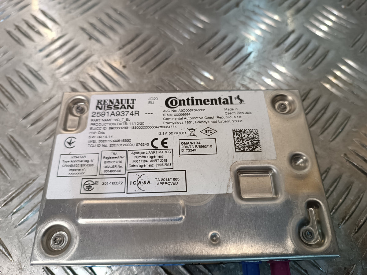 Renault Zoe 2022 Steuergerät 2591A9374R Nissan Continental Modul ORIGINAL gebraucht - Multimedia – Produktansicht 2