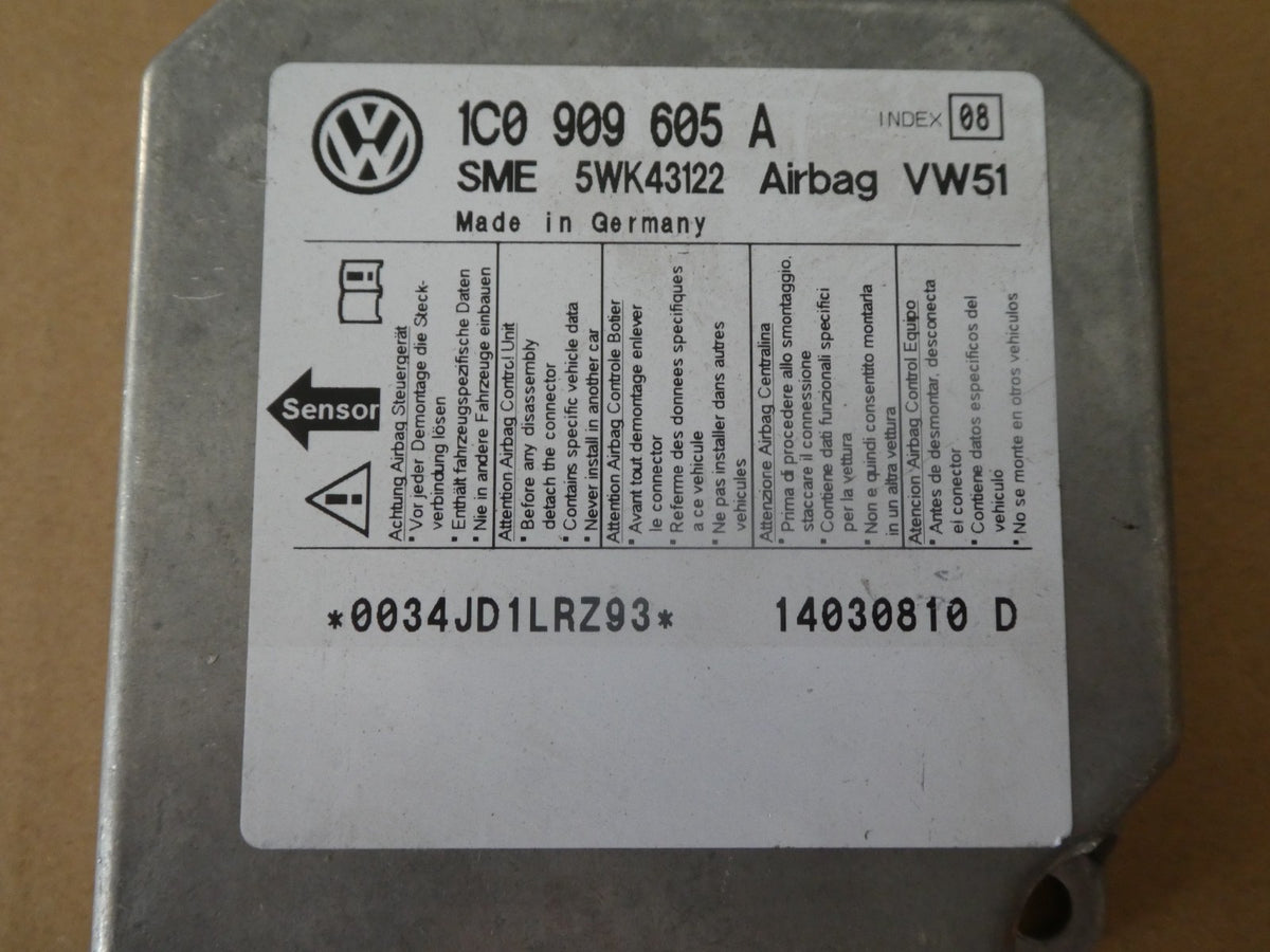 VW T5 2003-2016 Airbagsteuergerät AirBag Steuergerät 1C0909605A ORIGINAL gebraucht - Transporter – Produktansicht 8