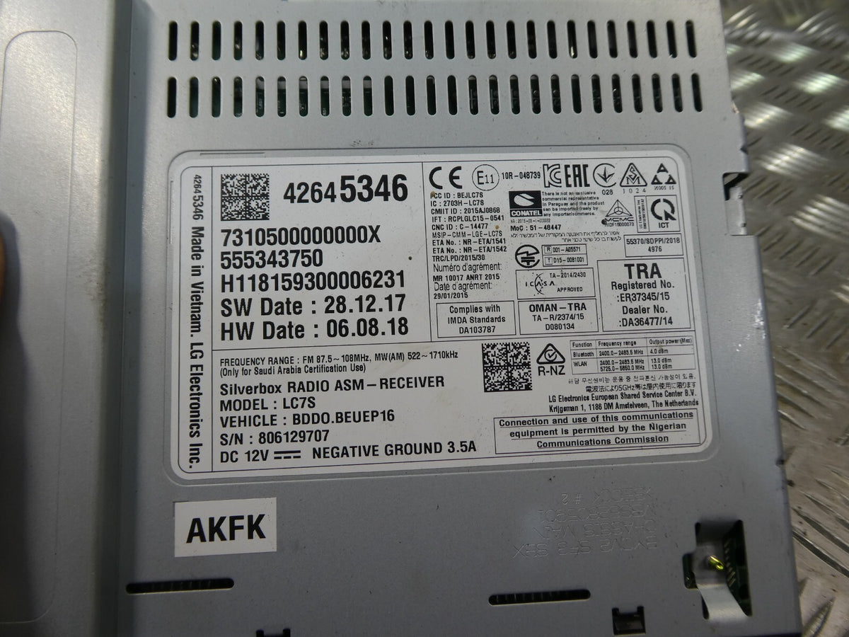 OPEL ASTRA K Autoradio Radio Silverbox LC7S GM ORIGINAL gebraucht - 42645346 – Produktansicht 5