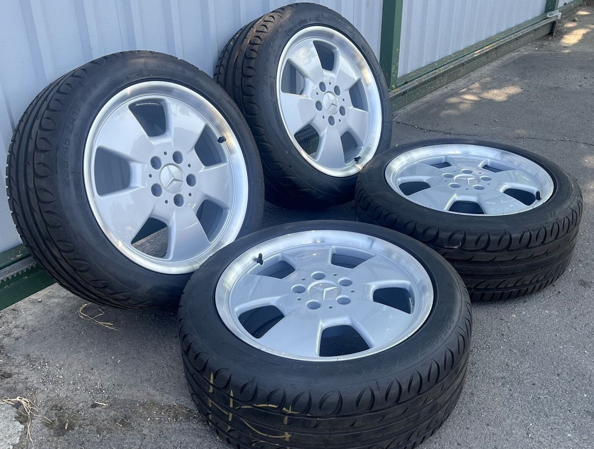 4 x ORIGINAL MERCEDES-BENZ SL R129 ALBALI ALUFELGEN mit Sommereifen gebraucht - 1294011202 – Produktansicht 3