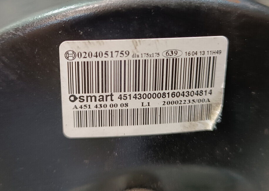 Smart ForTwo 451 Electric Drive Bremskraftverstärker 0204051759 ORIGINAL gebraucht - A4514300008 – Produktansicht 3