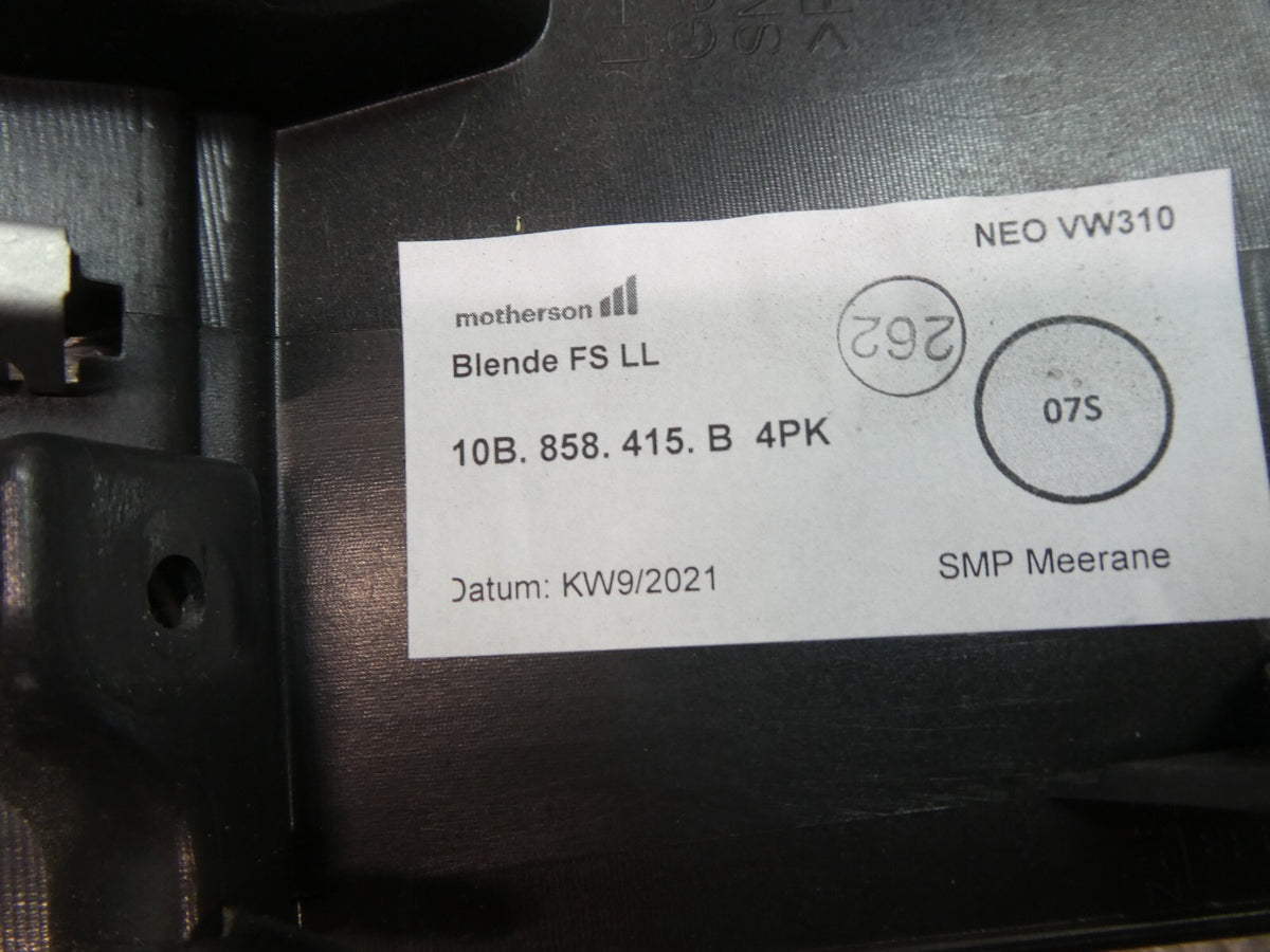VW ID3 ID.3 Verkleidung Armaturenbrett 10B858415B schwarz ORIGINAL gebraucht - Volkswagen – Produktansicht 5