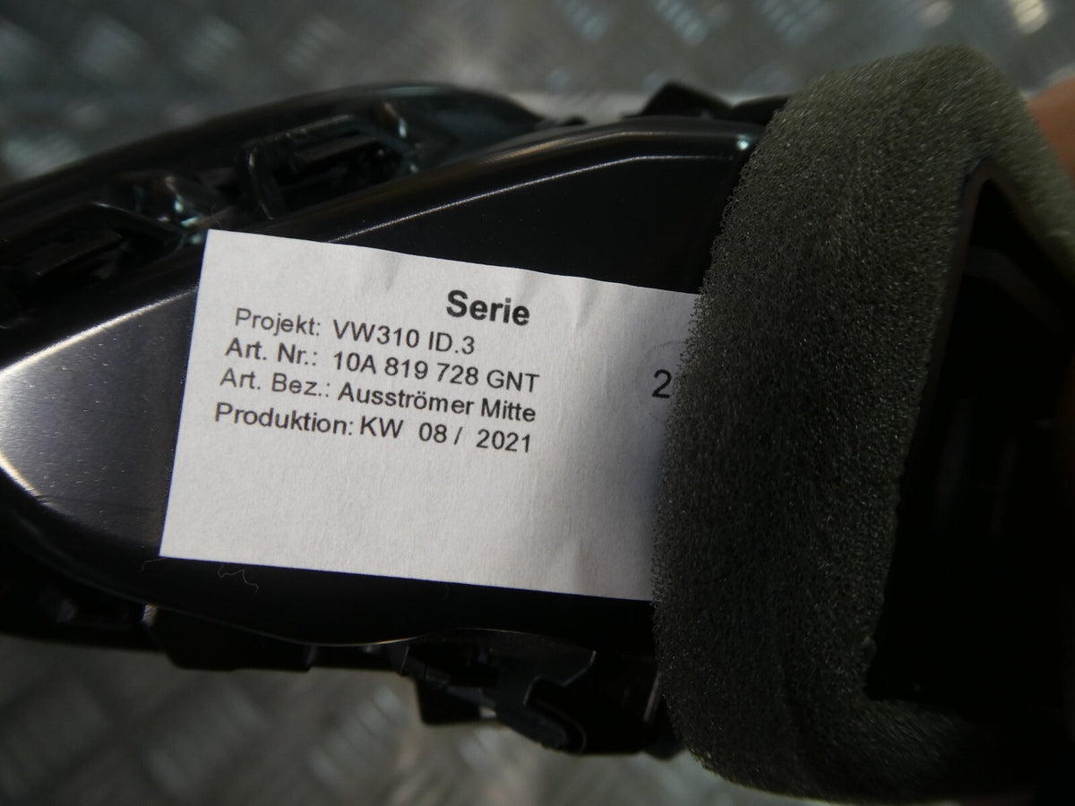 VW ID3 Armaturenbrett Mitte Lüftungsdüsen 10A819728 GNT ORIGINAL gebraucht - Volkswagen – Produktansicht 5
