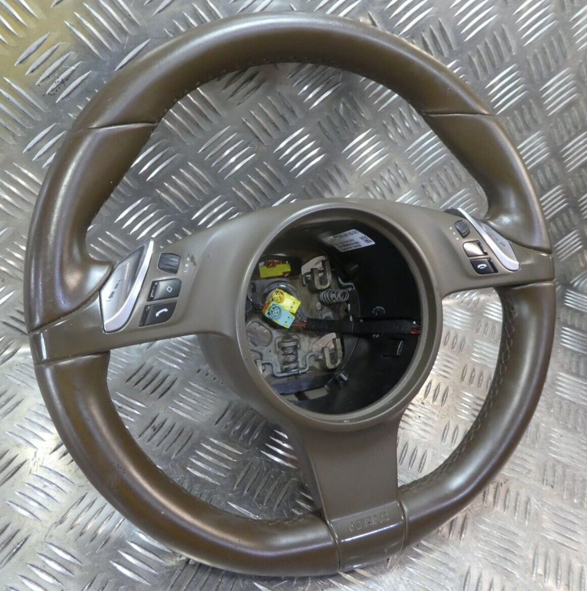 Porsche Cayenne 92A Leder Lenkrad Braun Umbra DE1 ORIGINAL gebraucht - 7PP419091AD – Produktansicht 3