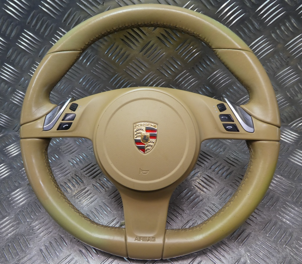 Porsche Panamera 970 Facelift Lederlenkrad Luxorbeige 7PP419091CJ + ORIGINAL gebraucht - 97080308904 – Produktansicht 1
