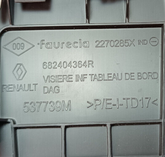 Renault Zoe 2022 Kombiinstrument Original Abdeckung 2270285X 537739M gebraucht - 682404364R – Produktansicht 3